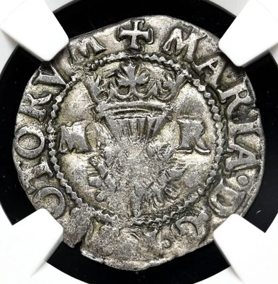 ESCOCIA. María, Reina de Escocia, 1542-1558, Billon Bawbee, S-5433, NGC AU53 Foto 1 de 4