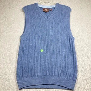 Hickey Freeman Pullover Weste Herren klein blau Kaschmir Seide Made in Italy FLECK - Bild 1 von 11