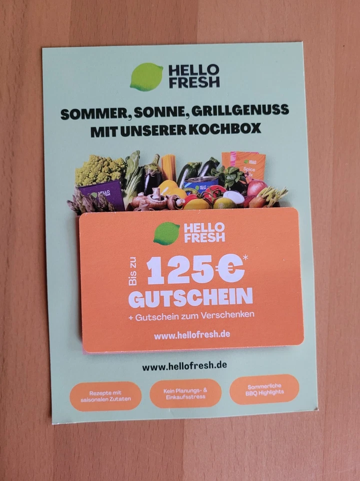 HELLO FRESH @ bis zu 125.- Gutschein @ Geschenkkarte, Kochboxen - Bild 1 von 3