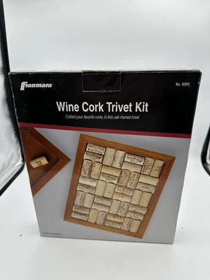 Wine Cork  Trivet Kit 8-7/8”x 10-3/8” Oak Frame DIY Project Corks Not Included - Image 1 of 4