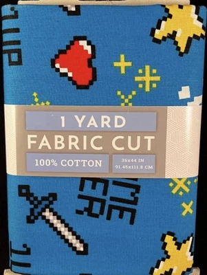 Video Game Cotton Fabric 1 Yard Precut - Image 1 of 2