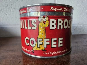 Vintage Hills Bros Coffee Can Tin - 1 lb. Collectible Tin Canister - Picture 1 of 2
