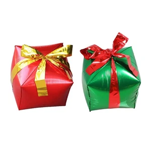  2pcs Christmas Aluminum Foil Balloon Creative Gift Box Balloon with Color - Picture 1 of 12
