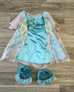 Build A Bear Kleidung Outfit Frozen Elsa blau Kleid und Hausschuhe Disney Set BABW - Bild 1 von 4