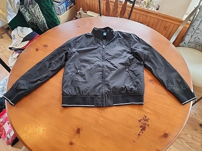 Abrigo Chaqueta Perry Ellis Negro Para Hombre Talla Mediana Cremallera Completa Bolsillos Vestido Trabajo Golf Foto 1 de 4