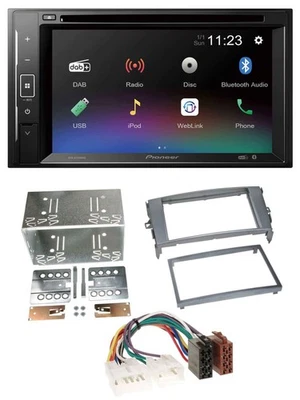 Pioneer Bluetooth MP3 USB 2DIN DAB DVD Autoradio für Toyota Auris 07-12 anthrazi - Bild 1 von 4