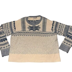 Suéter J.Crew Fair Isle Copo de Nieve Cuello Redondo 2022 Talla XL Lana Alpaca - Imagen 1 de 11