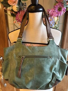The Sak Teal Brown Shoulder Bag Leather Strap western boho look - Picture 1 of 13