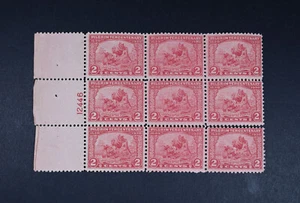 USA Scott # 549 Plate Block of 9 perf split at bottom Fine NH US Stamps - Picture 1 of 2