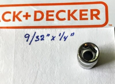 Black & Decker  9/32" x 1/4"  Dr Standard Socket 6 Point Free USA Shipping - Image 1 of 3