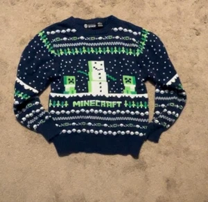 Boys Minecraft JINX Ugly Christmas Sweater Size M Snowman - Picture 1 of 2