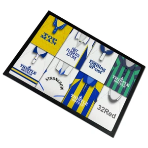 Leeds Utd Classic Kits Montage Door Floor Mat Retro Kits Man Cave Fans Gift - Picture 1 of 1