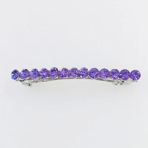 USA BARRETTE Strass Kristall Haarspange Haarnadel elegant schlicht schick lila 03 - Bild 1 von 10