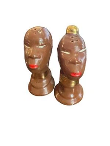 Vintage Tribal Blackamoore African Salt and Pepper Set - Picture 1 of 5
