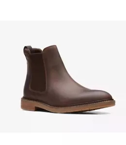 Stivali Chelsea Clarks da uomo CLARKDALE HALL in pelle cera d'api taglia UK 8,5 G EU 42,5 - Foto 1 di 9