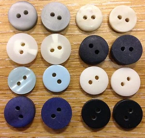6x smartie buttons multi tone shimmer gloss matt 2 hole 11mm-12mm tonal pearl - Picture 1 of 18
