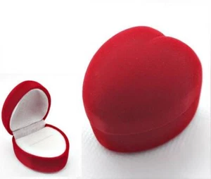 Schmucketui mini Herz rot Ringkbox Etui Geschenkverpackung Schmuck-Etui sk179 - Bild 1 von 1