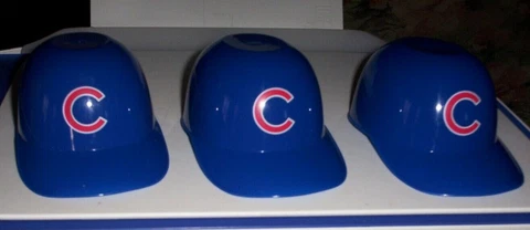 3 Mini Chicago Cubs Replica Baseball Helmets Ice Cream Cups Bowls Cover