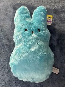 2023 Peeps Animal Adventure Blue Shaggy Bunny Rabbit 16" Plush Stuffed Just Born - Picture 1 of 3