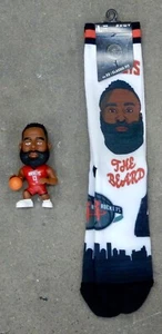 2 Pack James Harden Action Figure Toy NBA Houston Rockets Socks Crew White Black - Picture 1 of 1