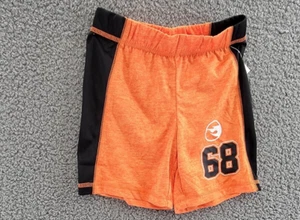 Hot Wheels Colorblock Active Shorts Little Boys 5 Orange/Black Elastic Waist - Picture 1 of 14