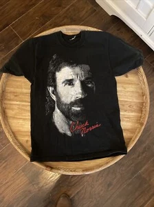 Vintage 1980’s Movie Promo T-Shirt Size LARGE Face CHUCK NORRIS Enter The Dragon - Picture 1 of 3