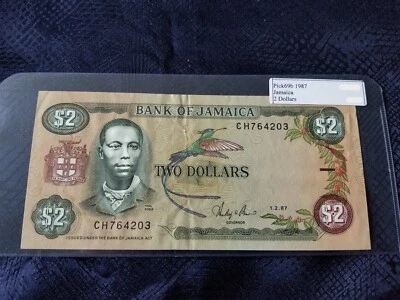 Jamaica 2 Dollars 1987 Pick #69b Very Fine - Serial #CH764203 - Image 1 of 2