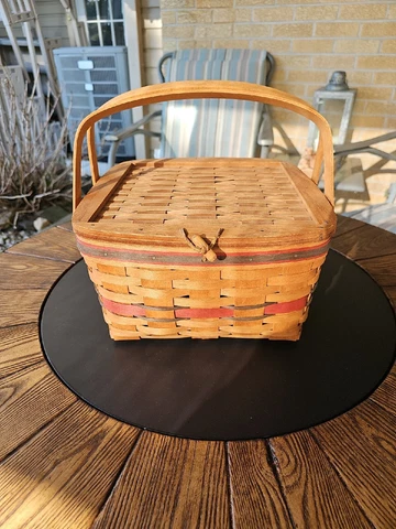 Vintage 1991 Longaberger Crisco American Pie Celebration Basket & Riser Cover