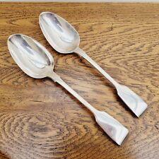 Chawner & Co 1860  Pair silver Fiddle table serving spoons George William Adams