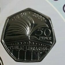 2000 BU 50 PENCE PUBLIC LIBRARIES COIN FROM SEALED ROYAL MINT PACK