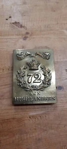 Duke of Albany's Own Highlanders 72  Brass Belt Plate - Picture 1 of 5