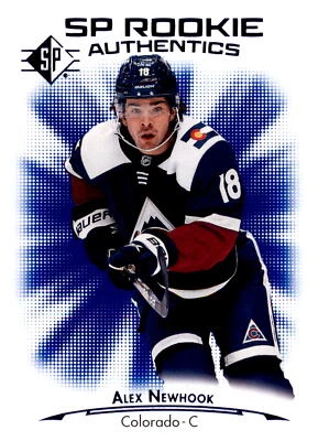 2021-22 SP Hockey #140 Alex Newhook #140 Rookie Authentics Blue - Image 1 of 2
