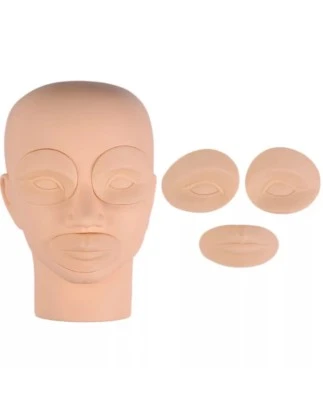 UK Stock 3D Permanent Makeup Tattoo Practice Skin Mannequin Head 2x Eyes+1x Lip