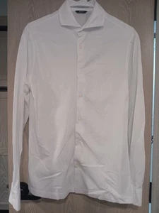 Camisa BOGGI Milano Botón Frontal Para Hombre 38/M Blanco Algodón Cuello Extendido - Imagen 1 de 9