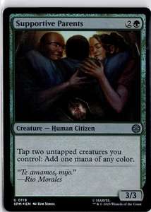Supportive Parents Foil  0119 Marvel's Spider-Man MTG Magic The Gathering - Picture 1 of 7