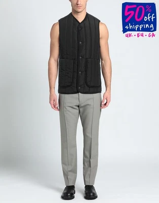 RRP €185 BERNA Quilted Gilet Size S Black Snap Front Made in Italy - Image 1 of 4