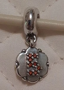 Pandora Silber mit Zahl 5 Dangle Charm, 790550GA5, Granat Edelsteine, 925 ALE - Bild 1 von 6