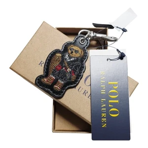 Neu Polo Ralph Lauren schwarz Leder Polo Bär Schlüsselanhänger Taschenanhänger Neu im Karton - Bild 1 von 7