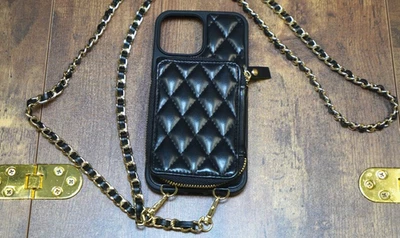 Funda Cartera Cuero Acolchada ZVE para iPhone 13 Pro Max - Negra Foto 1 de 3