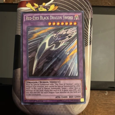 Yu-Gi-Oh! TCG Red-Eyes Black Dragon Sword DRL2-EN012 1st Edition Secret Rare LP - Image 1 of 4
