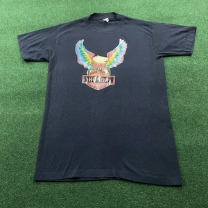 Vintage Honda Shirt Mens M Black 70S 80S Motorcycle Biker Eagle Shield Tee USA - Picture 1 of 8