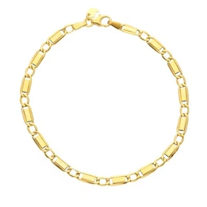 BRACCIALE IN ORO GIALLO 9K, MAGLIA GOURMETTE, SPESSORE 4 MM, LUNGHEZZA 19-21 CM - Imagen 1 de 5