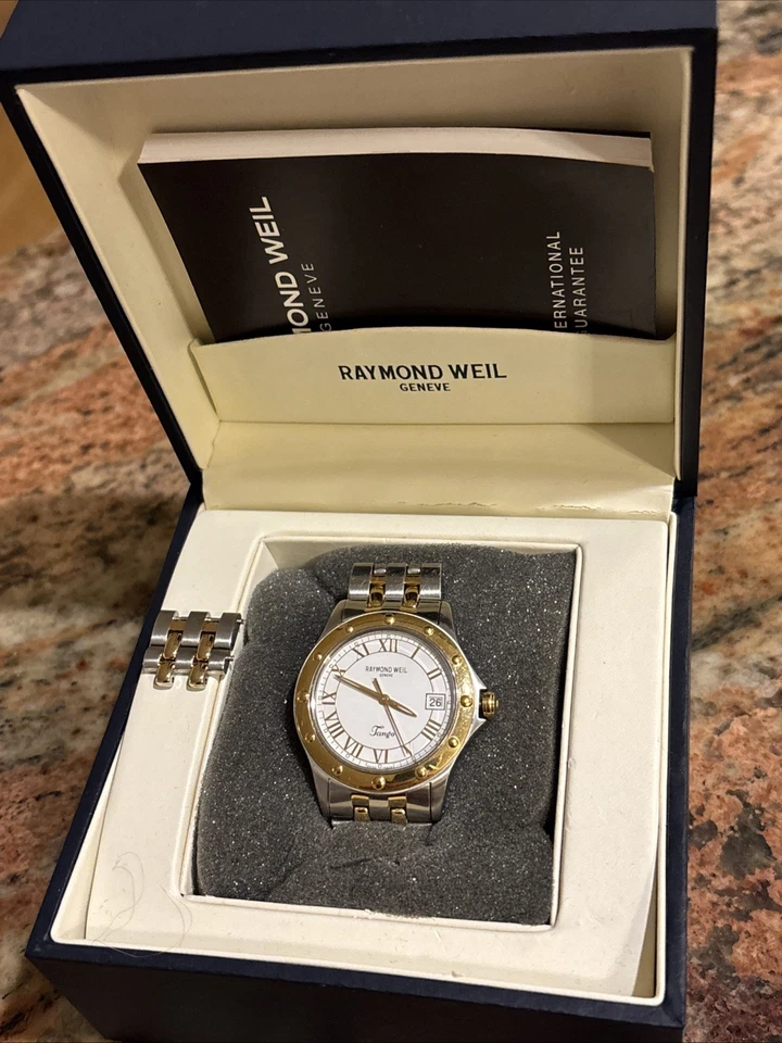 Reloj Raymond Weil Geneve 5590 Tango Cuarzo Dos Tonos 37mm Con Caja, Manual, Bonito Foto 1 de 1