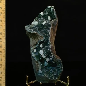 Black Quartz geode sparkly druzy self-standing natural crystal cave India 0.28kg - Picture 1 of 7