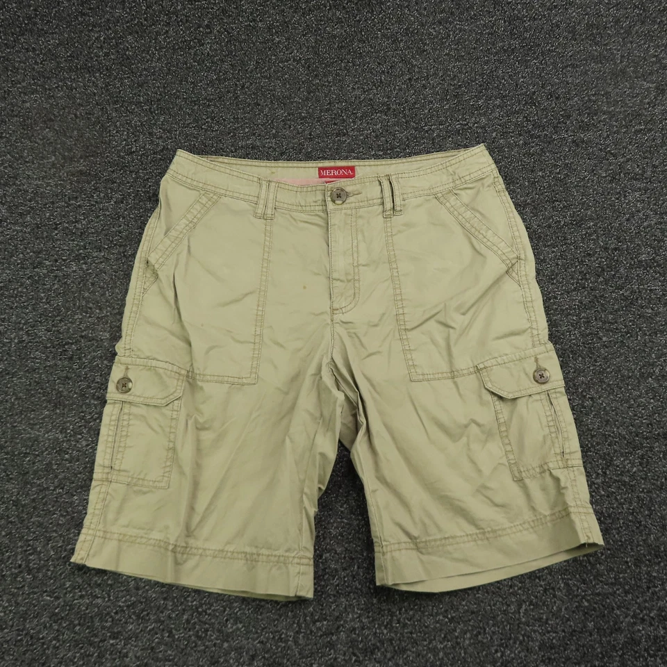Merona Cargo Shorts Womens 8 Khaki Tan Pockets Outdoor Casual Utility Summer - Image 1 of 4