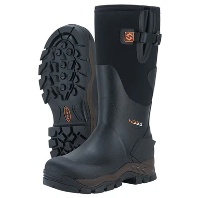 HISEA Men Hunting Boots w/Steel Shank Adjustable Calf Waterproof Work Rain Boots - Image 1 of 4