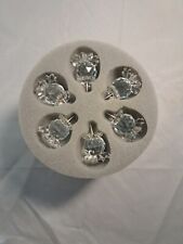 Swarovski Crystal Set of 6 Mini Pin Style Candle Holders EUC in Orig Box