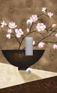 Light Switch Plate & Outlet Covers ASIAN DECOR ~ CHERRY BLOSSOM IN BOWL - Picture 1 of 26