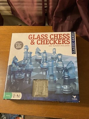 Glass Chess & Checkers Set Cardinal  by Cardinal (Clear & Frosted Pieces) Game - Image 1 of 4