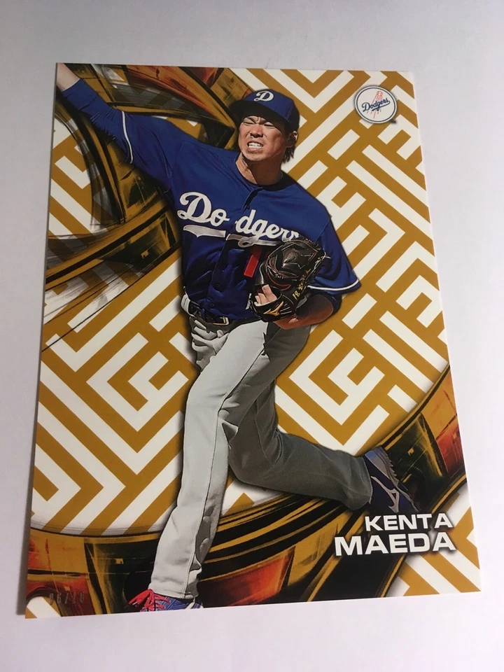 2016 Topps High Tek Jumbo 5x7 Kenta Maeda Dodgers RC HTKM #’d 06/10 Gold - Image 1 of 1